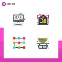 4 Creative Icons Modern Signs and Symbols of art lock digital property protection Editable Vector Design Elements