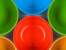 Rainbow bright background with lines and circles photo
