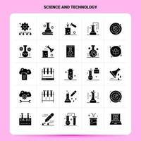 Solid 25 Science And Technology Icon set Vector Glyph Style Design Black Icons Set Web and Mobile Business ideas design Vector Illustration