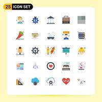 25 Thematic Vector Flat Colors and Editable Symbols of layout suitcase columns medical briefcase Editable Vector Design Elements