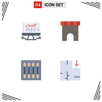 Modern Set of 4 Flat Icons and symbols such as computer cosmetics monitor marketplace makeup Editable Vector Design Elements