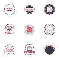 Happy Fathers Day Appreciation Vector Text Banner 9 Black and Pink Background for Posters Flyers Marketing Greeting Cards Editable Vector Design Elements