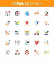 Simple Set of Covid19 Protection Blue 25 icon pack icon included protection face blood injury aid viral coronavirus 2019nov disease Vector Design Elements