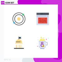 Group of 4 Modern Flat Icons Set for atom vote error campaign day Editable Vector Design Elements