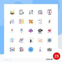 Set of 25 Modern UI Icons Symbols Signs for time hours tutorial call tool Editable Vector Design Elements