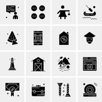 16 iconos universales de negocios vector ilustración de icono creativo para usar en proyectos relacionados con la web y dispositivos móviles