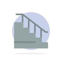 Construction Down Home Stair Abstract Circle Background Flat color Icon vector