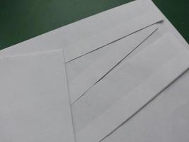 Envelope for sending letters in the post office photo