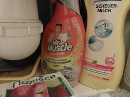 KIEV, UKRAINE - DECEMBER 10, 2022 Shampoo and other hygiene products in the apartment photo