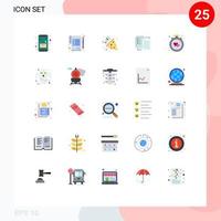 Group of 25 Modern Flat Colors Set for alarm clock party shareit transfer Editable Vector Design Elements