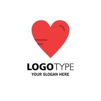 Heart Love Study Education Business Logo Template Flat Color vector