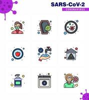 25 Coronavirus Emergency Iconset Blue Design such as healthy apple infection virus germs viral coronavirus 2019nov disease Vector Design Elements