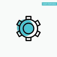 Basic Gear Setting Ui turquoise highlight circle point Vector icon