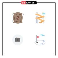 User Interface Pack of 4 Basic Flat Icons of agriculture basic seeds park flag Editable Vector Design Elements