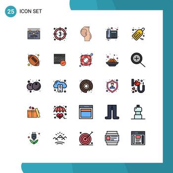 25 User Interface Filled line Flat Color Pack of modern Signs and Symbols of telegram phone video fax obstetrics Editable Vector Design Elements