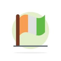 Flag Ireland Irish Abstract Circle Background Flat color Icon vector