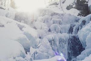 Frozen waterfall landscape photo