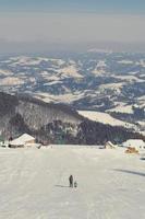 Ski resort in Ukrainian mountain landscape photo