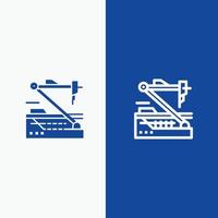 Future Medical Medicine Robot Robotics Line and Glyph Solid icon Blue banner Line and Glyph Solid icon Blue banner vector