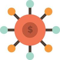 Dollar Money Connection Seeding Financial  Flat Color Icon Vector icon banner Template