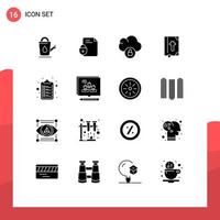 conjunto de 16 iconos de ui modernos símbolos signos para portapapeles vacaciones internet libro de pascua elementos de diseño vectorial editables vector