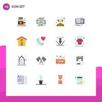 Flat Color Pack of 16 Universal Symbols of construction mouse fintech knowledge book Editable Pack of Creative Vector Design Elements