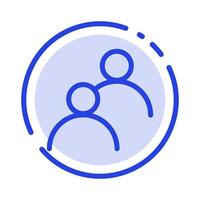 User Looked Avatar Basic Blue Dotted Line Line Icon vector