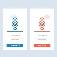 Eight 8 Symbol Female  Blue and Red Download and Buy Now web Widget Card Template vector