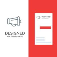 Megaphone Announce Marketing Speaker Grey Logo Design and Business Card Template vector