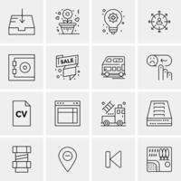 16 Business Universal Icons Vector Creative Icon Illustration to use in web and Mobile Related project