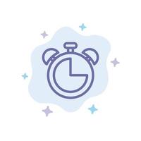 Alarm Clock Education Timer Blue Icon on Abstract Cloud Background vector