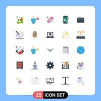 conjunto de 25 iconos de interfaz de usuario modernos signos de símbolos para elementos de diseño vectorial editables de aplicación de teléfono de cupón de búsqueda comercial vector