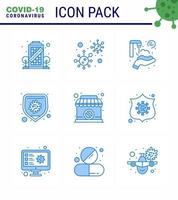 Coronavirus Precaution Tips icon for healthcare guidelines presentation 9 Blue icon pack such as closed disease virus bacteria washing viral coronavirus 2019nov disease Vector Design Elements