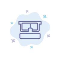 Virtual Glasses Medical Eye Blue Icon on Abstract Cloud Background vector