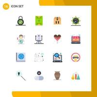 16 Universal Flat Colors Set for Web and Mobile Applications female abilities ecommerce medicine form Editable Pack of Creative Vector Design Elements