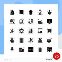 25 concepto de glifo sólido para sitios web móviles y aplicaciones amor valor elementos de diseño vectorial editables de diamante de pluma ecológica vector