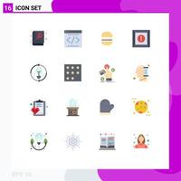 User Interface Pack of 16 Basic Flat Colors of idea warning startup product food Editable Pack of Creative Vector Design Elements