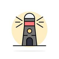 Lighthouse Building Navigation House Abstract Circle Background Flat color Icon vector