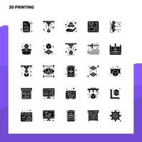 25 3d Printing Icon set Solid Glyph Icon Vector Illustration Template For Web and Mobile Ideas for business company