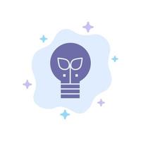 Eco Idea Lamp Light Blue Icon on Abstract Cloud Background vector