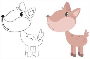 cute deer for coloring vector