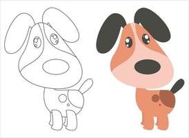 cute dog for coloring vector