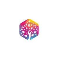 Green tree logo design. Abstract organic element vector design. Ecology Happy life Logotype concept icon.