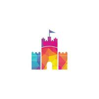 Castle vector logo design. Castle Tower logo Template Vector.