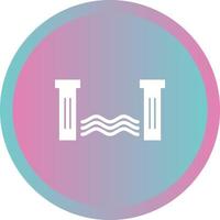 Unique Water Dam Vector Glyph Icon