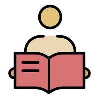 Man open book icon color outline vector