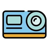 Action camera front view icon color outline vector