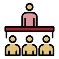 Lecture class speaker icon color outline vector