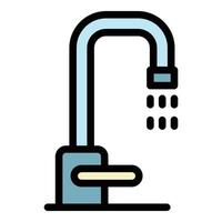 Metal faucet icon color outline vector