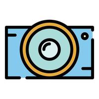 4k action camera icon color outline vector